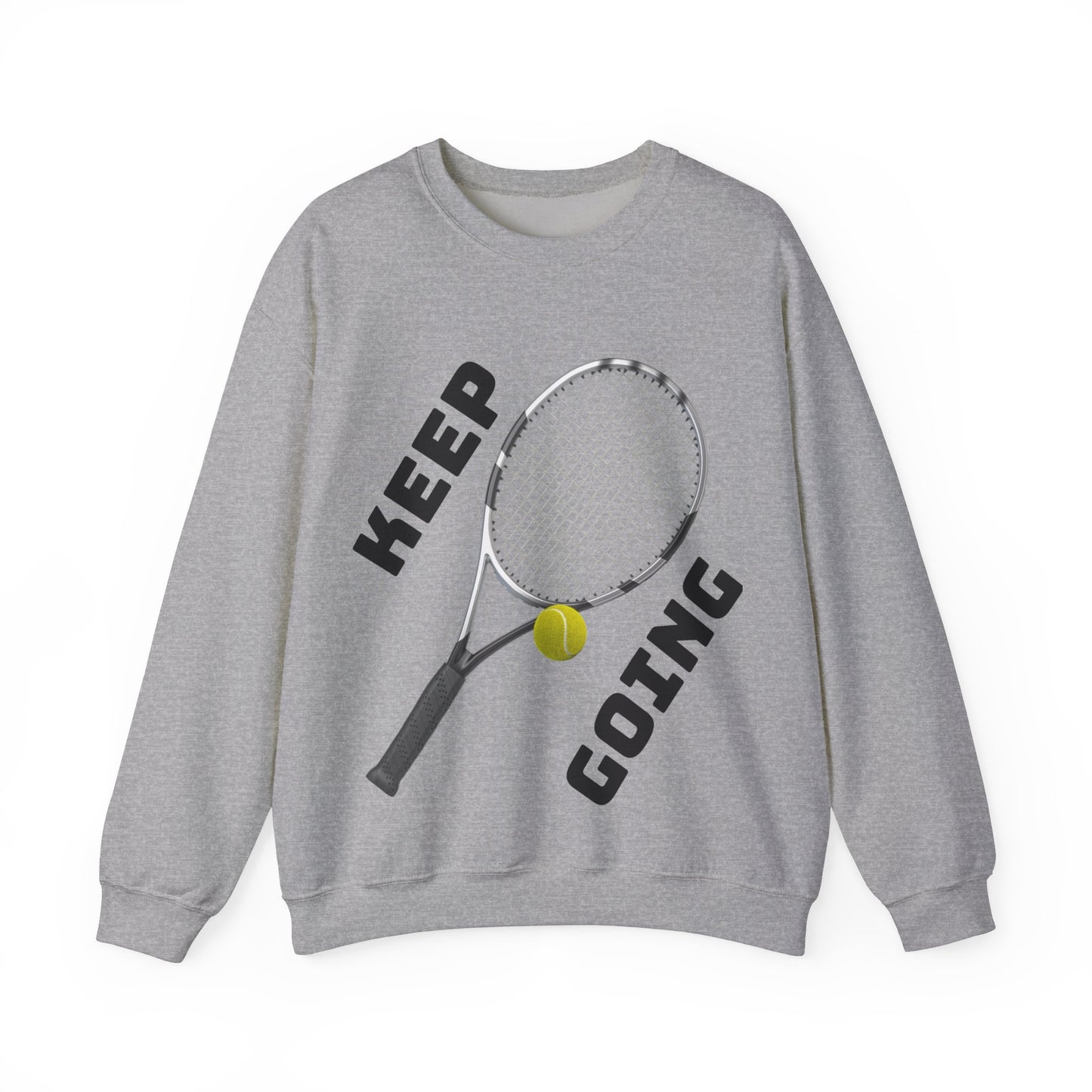 Keep Going - Unisex Tennis Sweatshirt, Heavy Blend Crewneck for Tennis Lovers, Motivational Sports Apparel