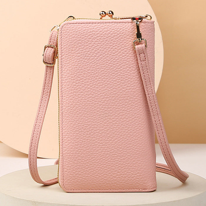 Flower Embroidery Phone Bag – Stylish Lock Buckle Crossbody & Shoulder Bag, Fashionable Long Wallet for Outdoor & Travel