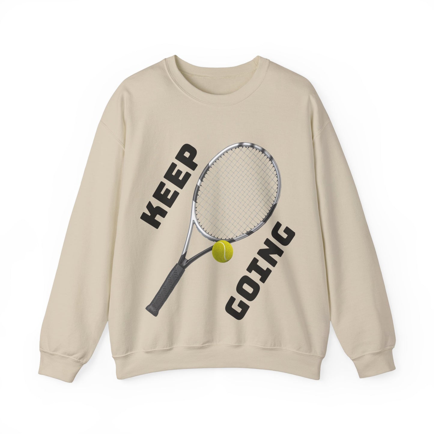 Keep Going - Unisex Tennis Sweatshirt, Heavy Blend Crewneck for Tennis Lovers, Motivational Sports Apparel