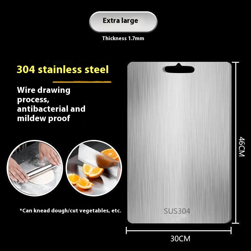 Thick Double-Sided Stainless Steel Cutting Board – Heavy Duty 304 SUS Food-Grade, Modern, Durable Kitchen Chopping Board