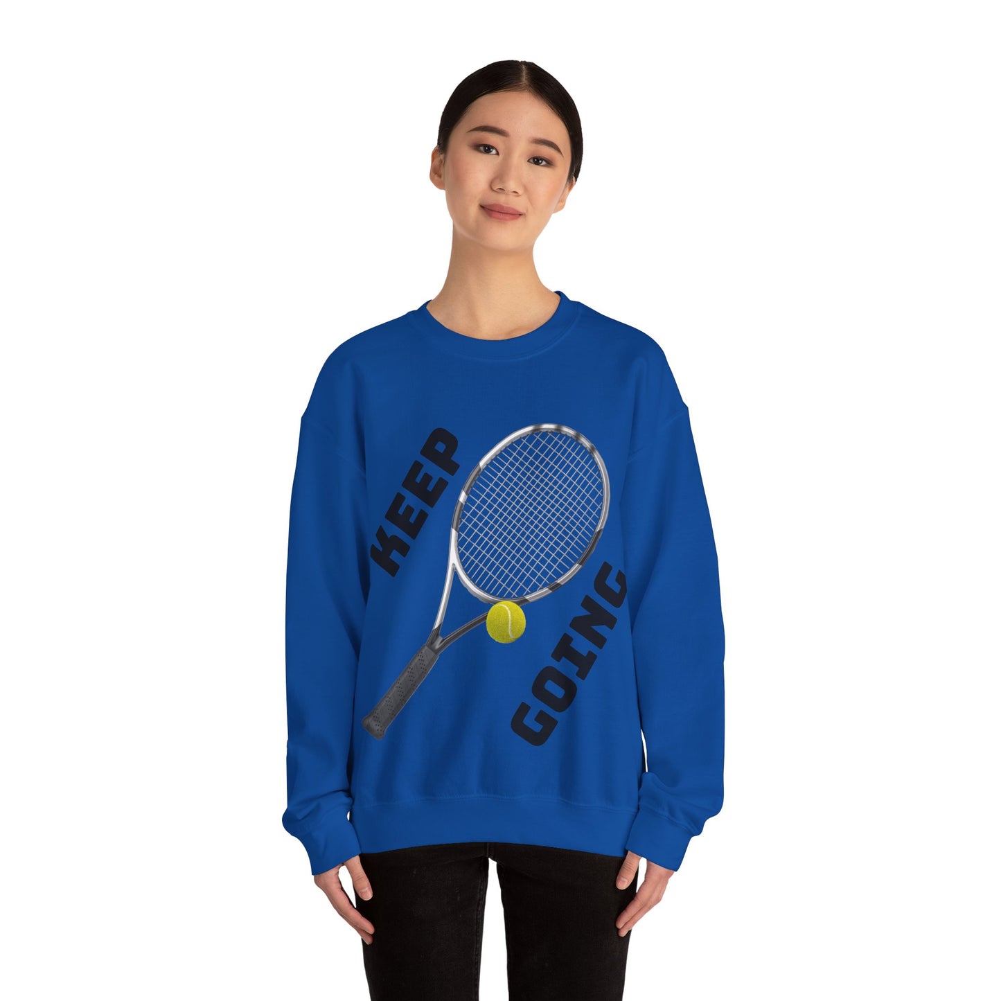 Keep Going - Unisex Tennis Sweatshirt, Heavy Blend Crewneck for Tennis Lovers, Motivational Sports Apparel