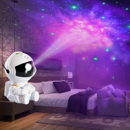 Mini Astronaut Star Projection Lamp – Colorful Starry Night Light, Creative Gift & Decorative Atmosphere Lamp with Remote Control