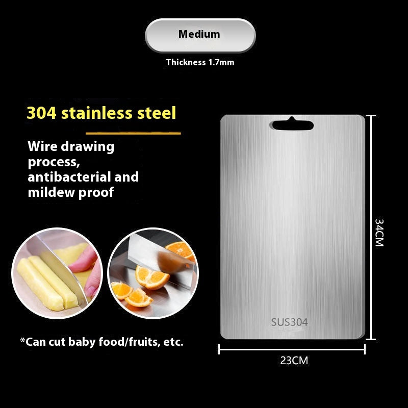 Thick Double-Sided Stainless Steel Cutting Board – Heavy Duty 304 SUS Food-Grade, Modern, Durable Kitchen Chopping Board