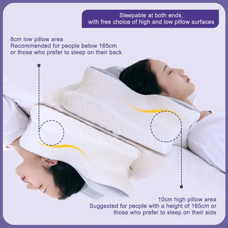 Memory Foam Butterfly Pillow – Orthopedic Cervical Pillow for Neck Pain Relief, Slow Rebound, Ergonomic Support, Comfortable Sleep