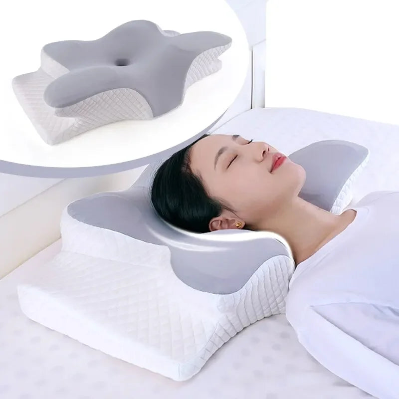 Memory Foam Butterfly Pillow – Orthopedic Cervical Pillow for Neck Pain Relief, Slow Rebound, Ergonomic Support, Comfortable Sleep