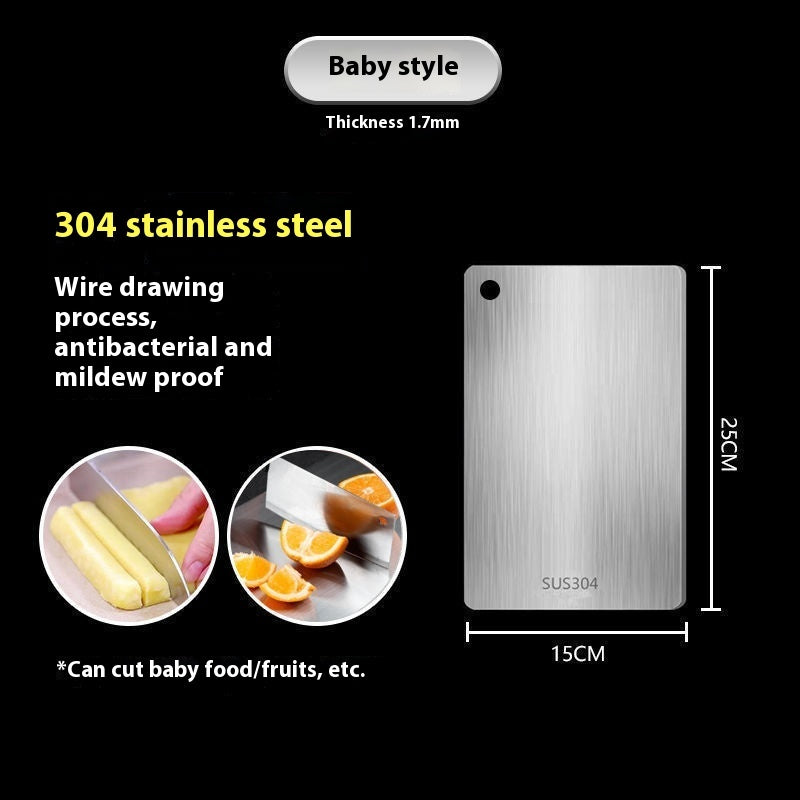 Thick Double-Sided Stainless Steel Cutting Board – Heavy Duty 304 SUS Food-Grade, Modern, Durable Kitchen Chopping Board