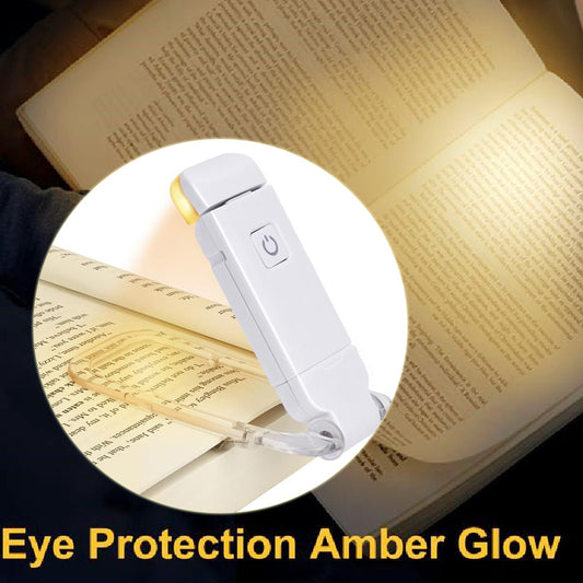 LED USB Rechargeable Book Reading Light – Portable, Adjustable Brightness, Eye Protection Clip-on, Lightweight Travel Bookmark Lamp