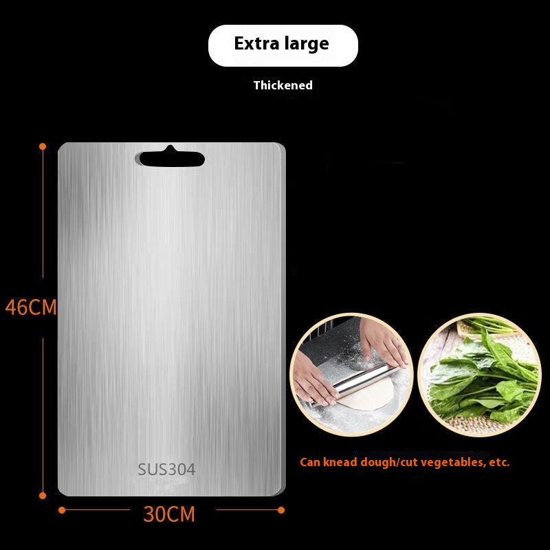 Thick Double-Sided Stainless Steel Cutting Board – Heavy Duty 304 SUS Food-Grade, Modern, Durable Kitchen Chopping Board